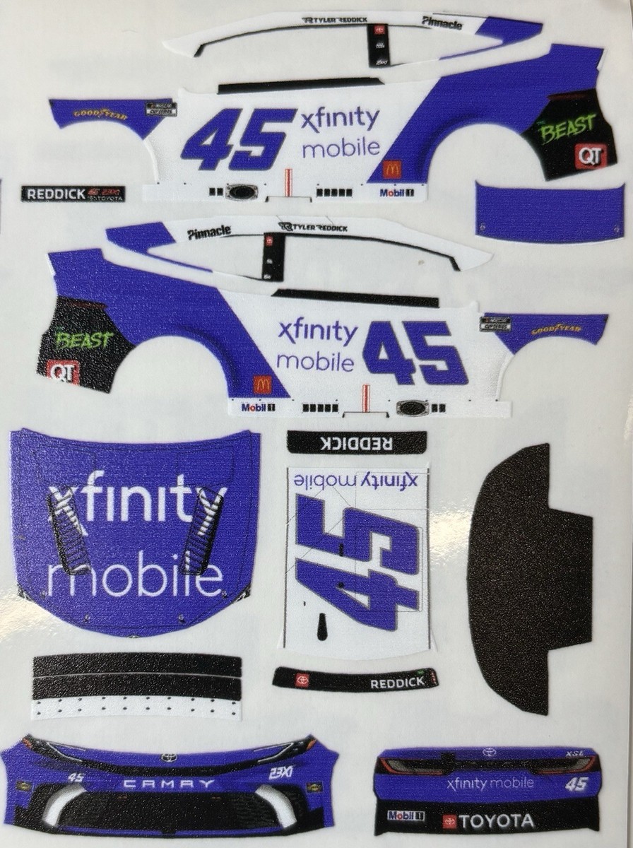 Custom 2025 Tyler Reddick #45 Xfinity 1/64 Scale NASCAR Peel