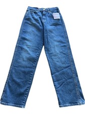 Levi Strauss Signature High Rise Straight Denim Jeans W26 Dark Wash Stretch NWT