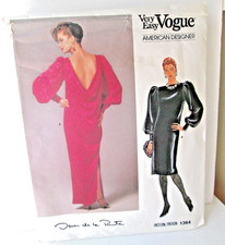 Vgt Vogue Designer Oscar de la Renta Dress 2 lengths Puffy Slv Pattern Size Med