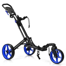 Goplus Folding Golf Push Cart with Scoreboard Adjustable Handle Swivel Wheels