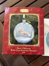 BREYER Artist's Signature Blwon Glass ANDALUSIAN Horse Christmas Ornament 2009