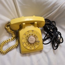 Yellow Rotary Dial Phone Bell Systems Western Electric C/D 500 untested 8/66 Vtg