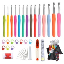 14 Sizes Crochet Hooks Set, 2.25mm - 10mm, Ergonomic Crochet Hook Set for Art...