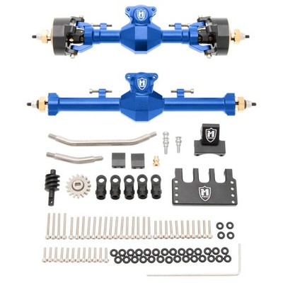 MEUS Racing SCX24 Metal Isokinetic Front and Rear Axles with 3-Section CVDs for