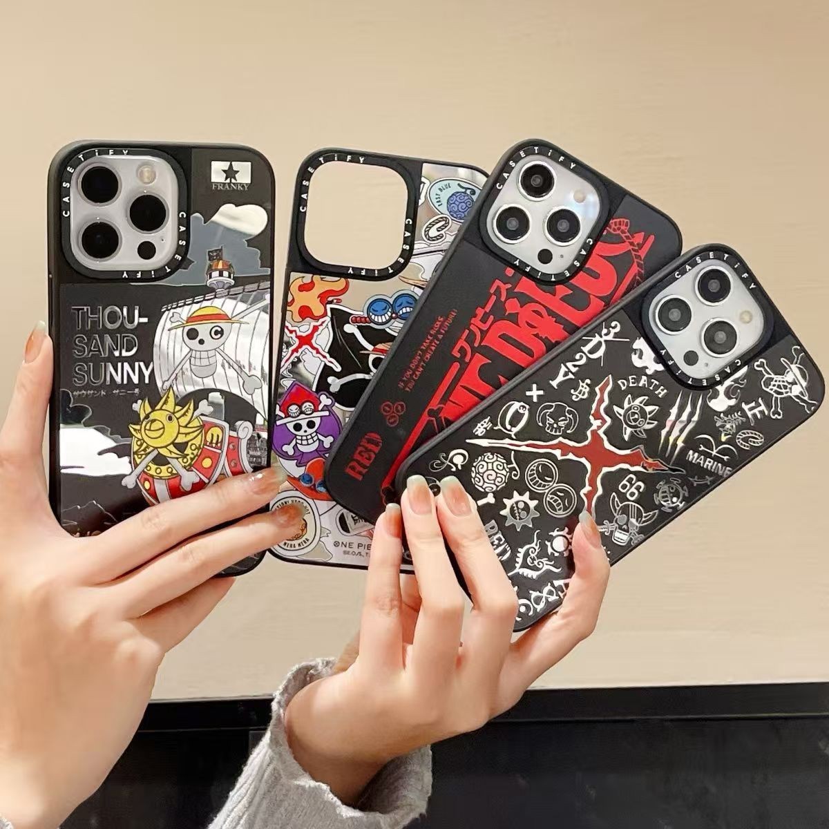 ONE PIECE iPhone16pro max用ケースcasetify One Piece Casetify Mirror Case for iPhone 13-17 optional MagSafe