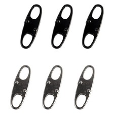 6Pcs Zipper Clips Anti Theft, Detachable Locks Replacement black, grey
