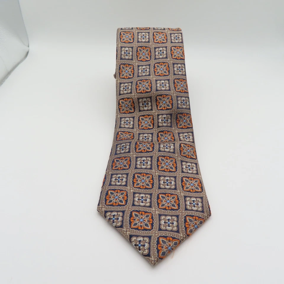 Corbata Jos a Bank Seda Marrón Naranja Lunares 3" Ancho 58" Largo Reserva Foto 3 de 4