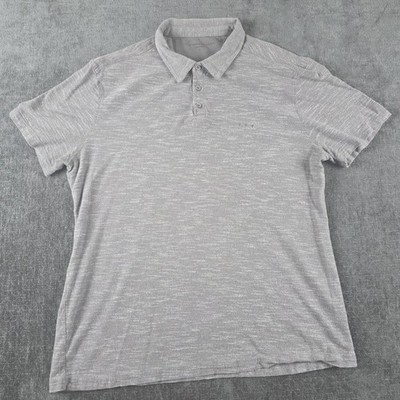 John Varvatos Polo Shirt Mens Large Heather Gray 3 Star Cotton Preppy Normcore L