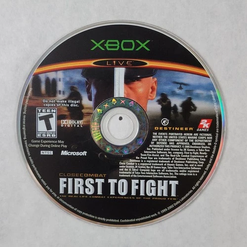 Close Combat First To Fight - Loose Microsoft Original Xbox Disc