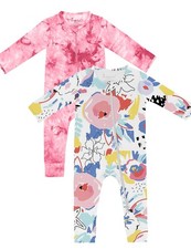 Baby Girl Boys Bamboo Rayon Pajamas,Footless Pjs Pink multi,9-12M 