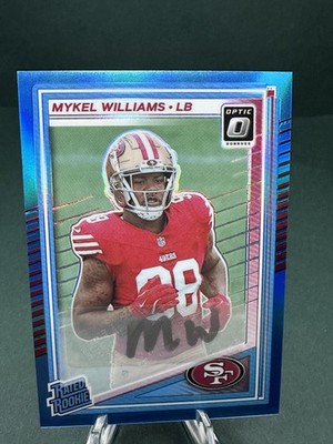 2025  Optic Mykel Williams Rated Rookies RPS  Neon Blue #/299 Auto Silver