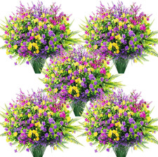 20 Bundles Fake Flowers Spring Artificial Flowers for Outdoors UV Resistant for