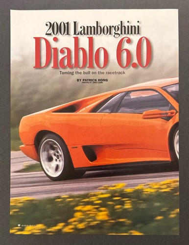 2001 Lamborghini Diablo 6.0 Coupe Road Test Technical Data Photos Review Article