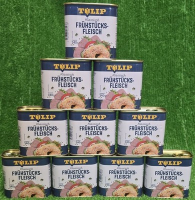 (11,62/kg) 10 Dosen Tulip FRÜHSTÜCKSFLEISCH (10x340g) Wurstkonserven Versand0 