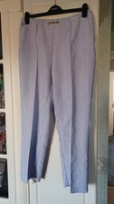 Gorgeous Damart Pale Blue Elasticated Trousers Size 16 S