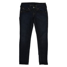 True Religion Skinny Jeans Women's Size 26 Dark Indigo Horseshoe USA Made Y2K