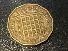1957 Elizabeth II British Threepenny 3d
