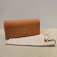 TORY BURCH ORANGE / GOLD MAGNETIC EYEGLASS CASE  POUCH BAG NEW AUTHENTIC