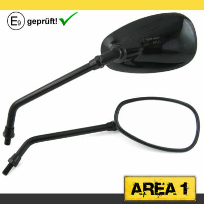 Road Passion Set Di 2 Specchietti Retrovisori Per Yamaha YZF-R1 2009-2014 – Filettati, In ABS Nero