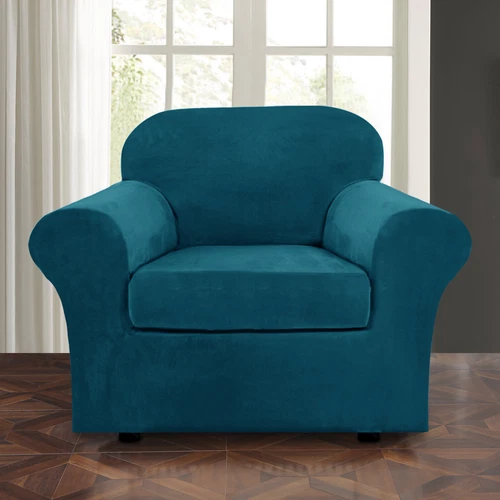 Samt Stretch Elastisch Sofabezug Wohn Couch Schonbezüge Schoner 1/2/3 Sitzer - Bild 70 von 112