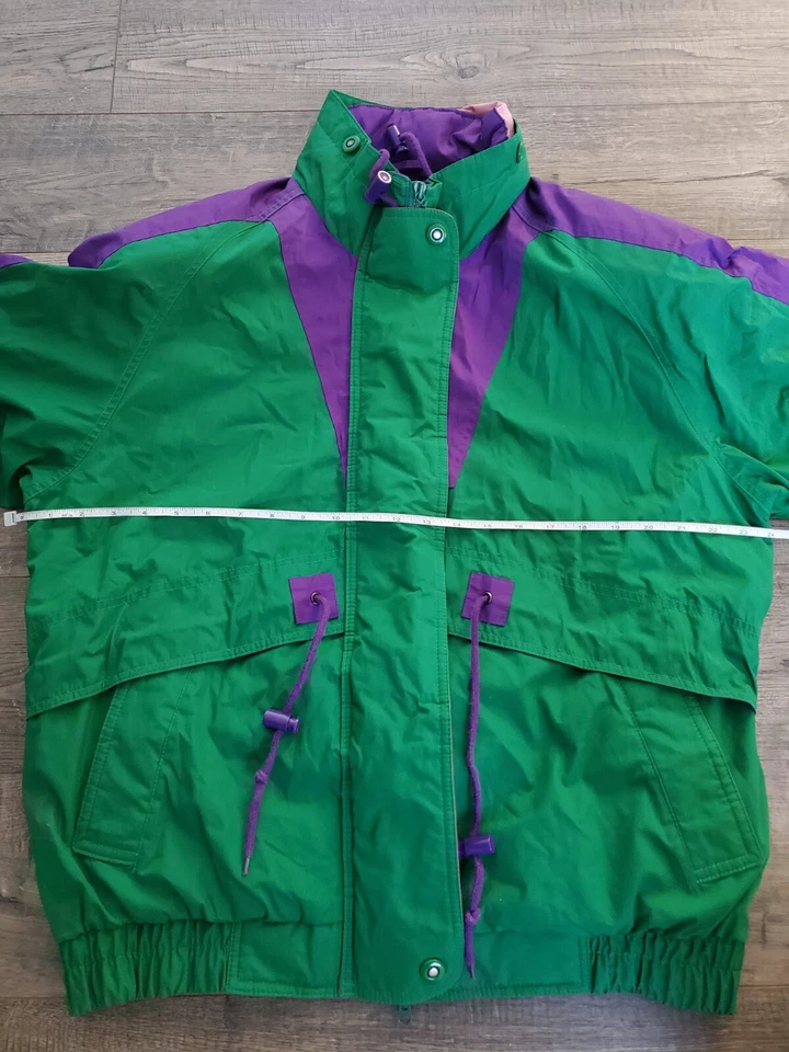 Chaqueta de esquí cortavientos con capucha forrada en bloques de colores Pacer vintage para mujer talla M nailon  Foto 3 de 4