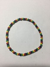 Rasta Reggae Mixed Red Green Yellow Black Bead Bracelet