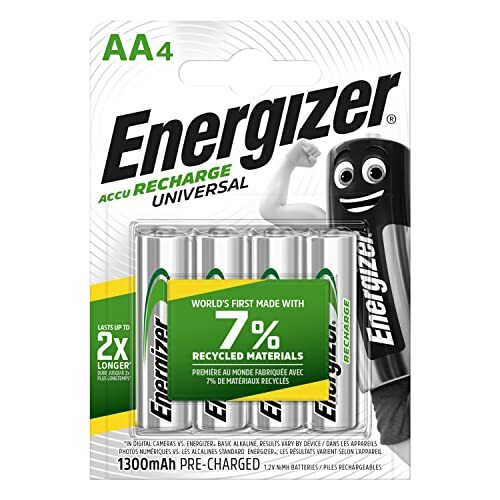 Energizer Batterie Ricaricabili AA, Recharge Universal, Confezione da 4 (T9X)