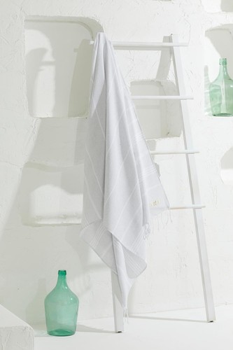 Yazz Turkish Cotton Turkish Beach Towel - Light Gray - 39x71 in Absorbent - Picture 8 of 10
