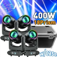 400W 18Prism Gobo Moving Head Beam LED RGBW DMX Stage Light Party DJ&Flight Case