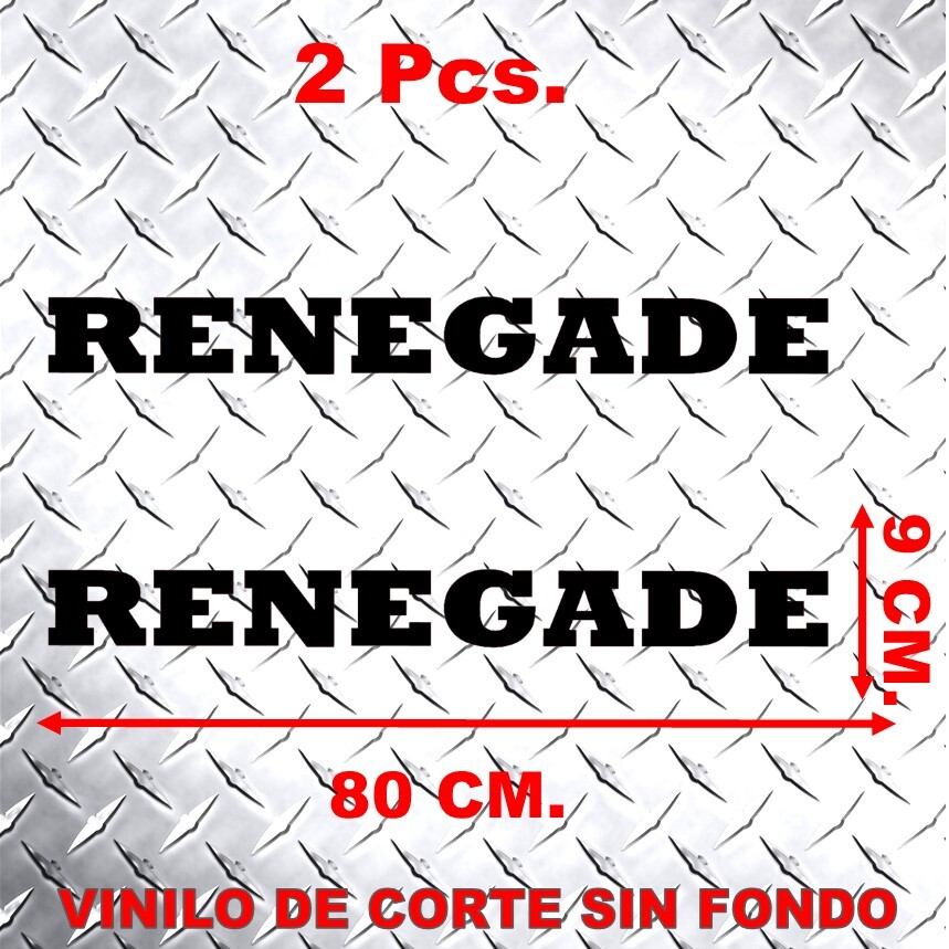 2 Adhesivos CAPÓ JEEP RENEGADE 80 X 9 CM. Pegatinas JEEP Blanco o Negro