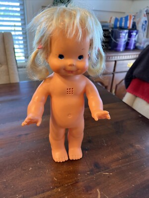 Vintage 1978 WHOOPSIE Baby Doll 14” Squeaky Hair Moves! Ideal Toy