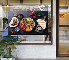 3D Grill Kebab Laden BBQ Q247 Fensteraufkleber Wandtattoo Tapeten Wandbild Panda