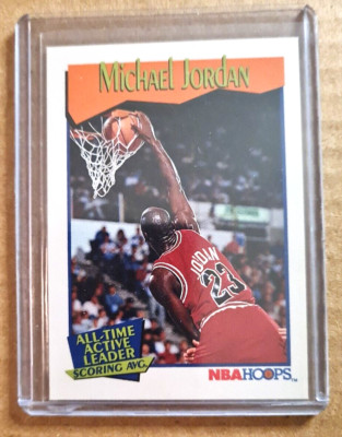 1991-92 NBA Hoops Michael Jordan All Time Active Leader Scoring Avg. Card #536