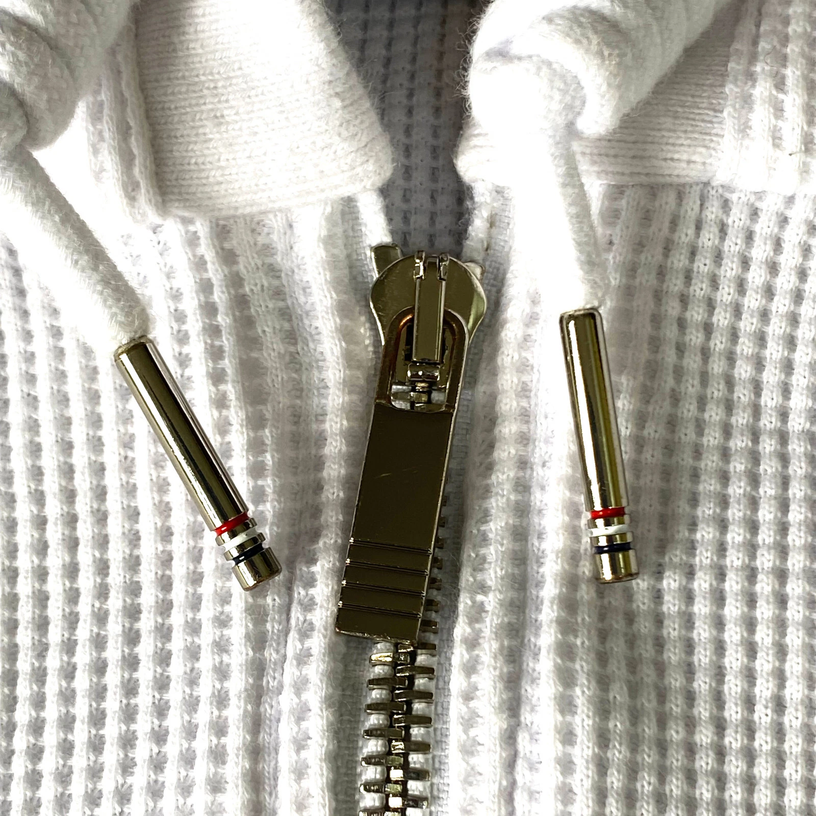 Giacca con cappuccio THOM BROWNE bianca maniche raglan