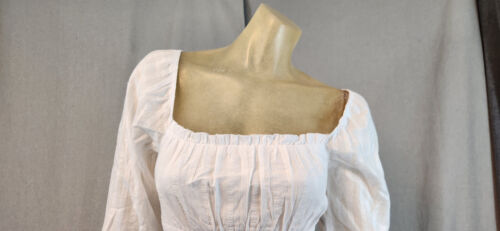 Altar'D State Naomi White Tiered Long Slv Square Neck Dress MEDIUM Womens NEW - Picture 2 of 7