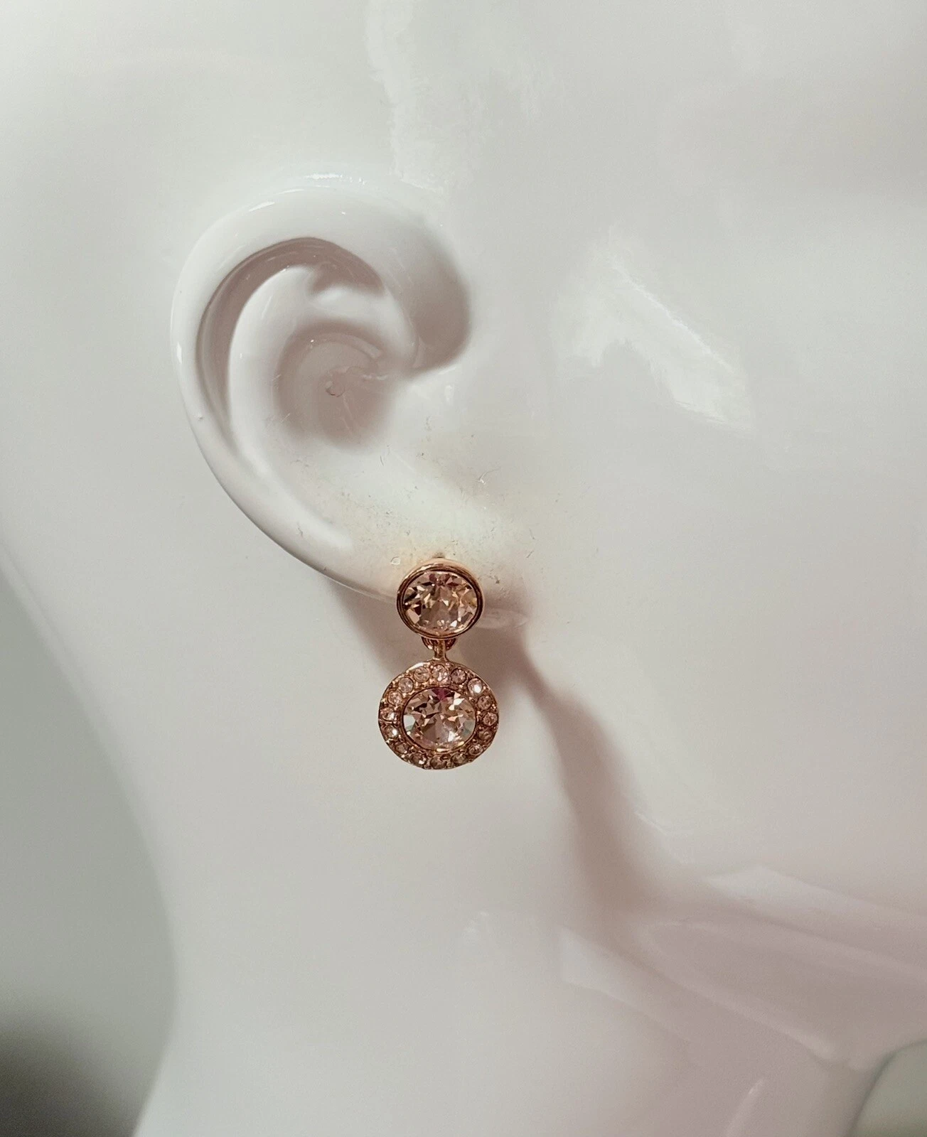 Orecchini pendenti goccia aureola cristallo champagne oro rosa firmati Givenchy 1 in