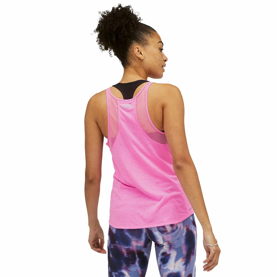 New Balance Impreso Impact Correr Damen-Tank Top Camiseta Fitness Deporte Fucsia - Imagen 3 de 4