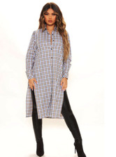 Maxi SELF LOVE Duster Plaid Long Shirt is the Best Button Up Top Fashion Nova L
