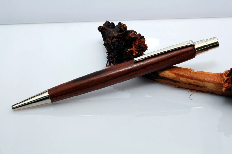 Schreibgerät Kugelschreiber Berlin Holz Cocobolo handgedrechselt Unikat - Bild 3 von 4