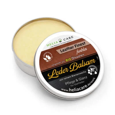 🇩🇪 HeliaCARE Lederbalsam, BIO Lederpflege: für Taschen, Schuhe, Möbel & mehr