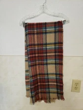 Large Plaid Blanket Scarf Square 52"x54" Fall Winter Design Acrylic Wrap Shaw 