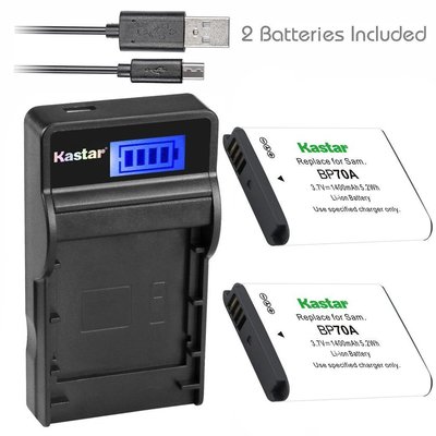 BP-70A Battery & Slim LCD Charger for Samsung ST72 ST76 ST80 ST90 ST93 ST95 ES70
