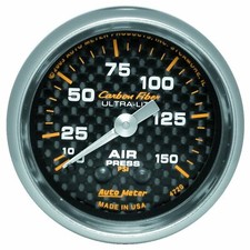 Auto Meter 4720 Carbon Fiber Mechanical Air Pressure Gauge 0-150 Psi 2 116 52