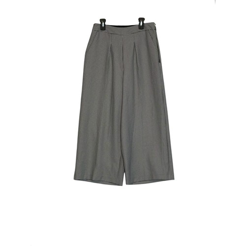 Primark houndstooth wide leg high waist pleated  cropped pants size 4