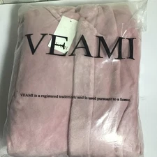 Veami Fleece Short Hooded Bathrobe L Size Robe Dusty ROSE