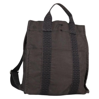 Hermes Her Line a Dos MM Backpack Canvas HERMES Her Line A Dos MM Canvas Backpack Brown Silver HDW  main image 2