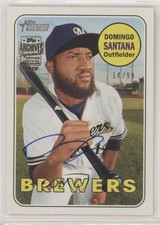 2019 14/99 Domingo Santana (2018 Topps Heritage) #18TH-13 Auto 8k4
