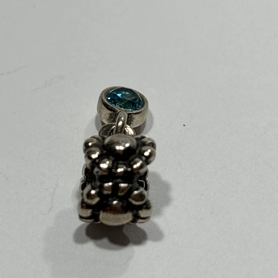 Pandora Sterling Silver Daisy Blue Topaz Dangle Bead Charm 790386TPP - Image 3 of 4