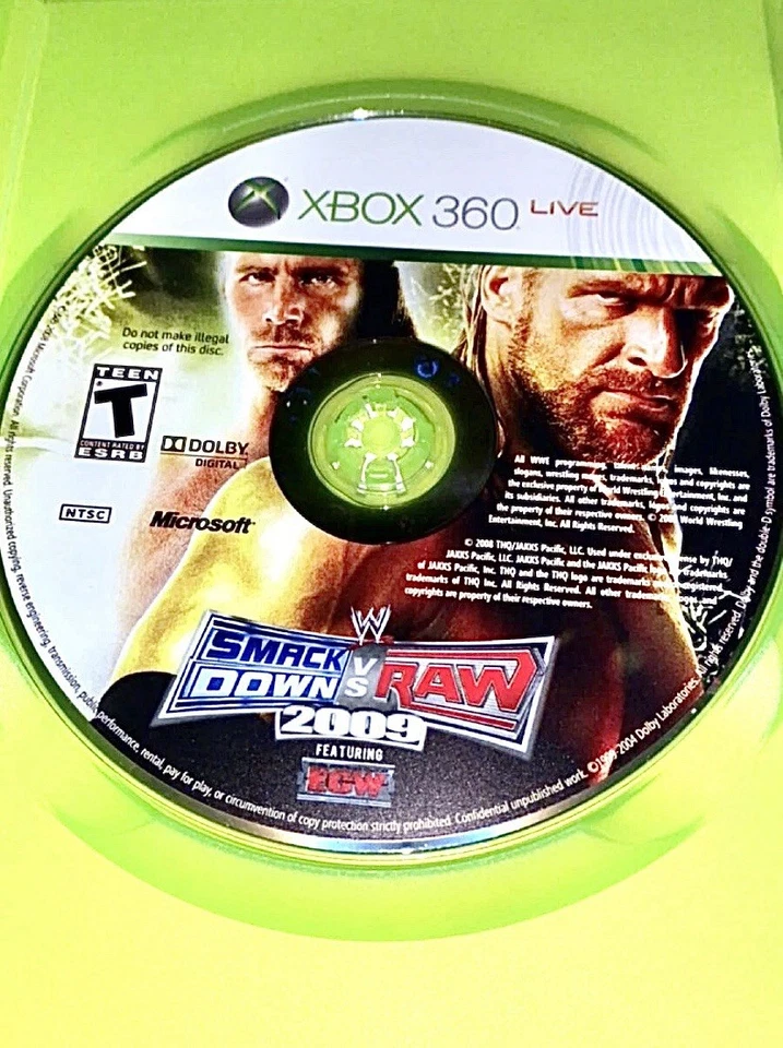 WWE SmackDown vs. Raw 2009 (Microsoft Xbox 360, 2009) CIB Complete TESTED - Image 2 of 2