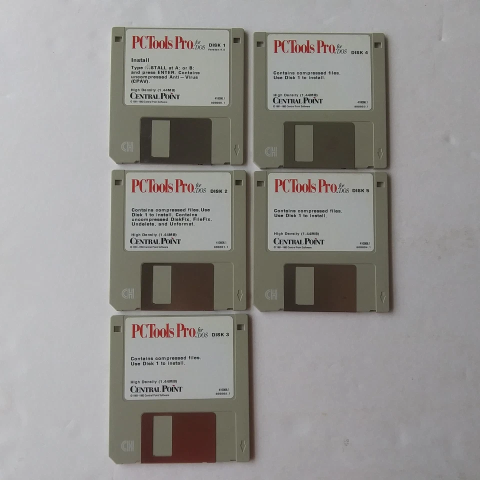 PC Tools Pro for DOS v9.0 5-Disk Set Central Point Software 3.5" Floppy Disks - Image 2 of 2